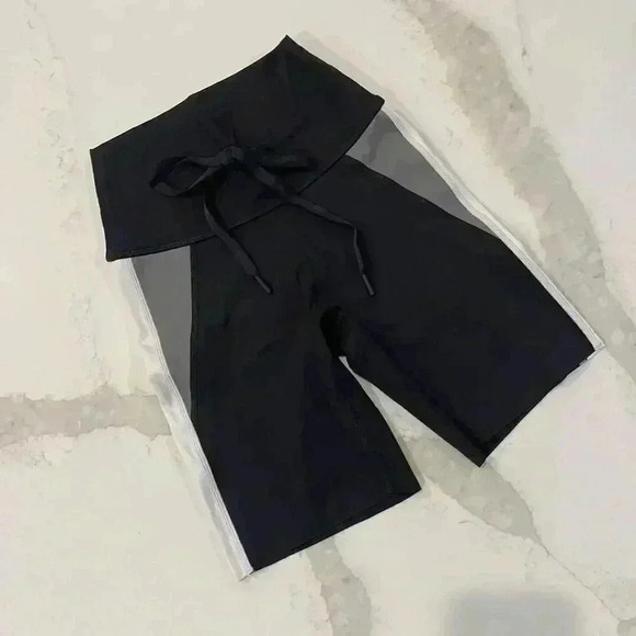 Aerie Offline Goals Hi-Rise 7" Tie Bike Shorts Black/Gray Women’s Small Cycling - Picture 1 of 7